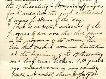 Letter - Woman's Suffrage - Retrospect and Prophecy
