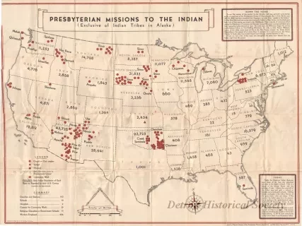 Map - Presbyterian Missions to the Indian
(Exclusive of Indian Tribes in Alaska)
