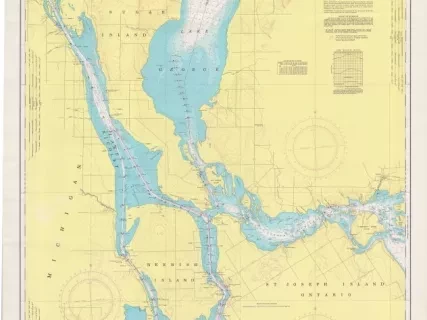 Chart, Navigational - St. Mary's River,
Lake Munuscong to Sault Ste. Marie Including Lake George