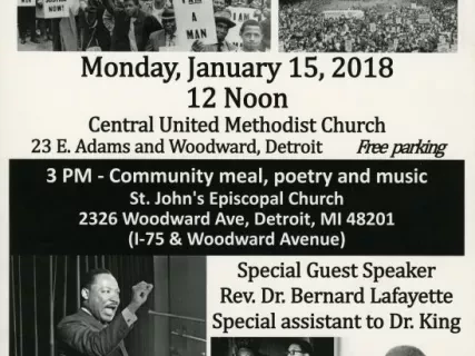 Poster - 2018 Detroit MLK Day
Rally and March for Jobs, Peace & Justice