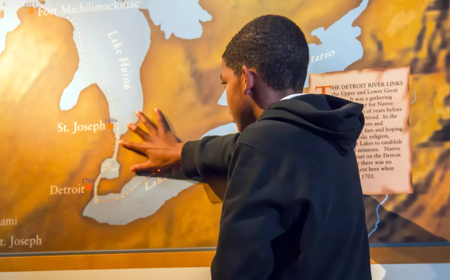 Young visitor at Detroit Historical Museum