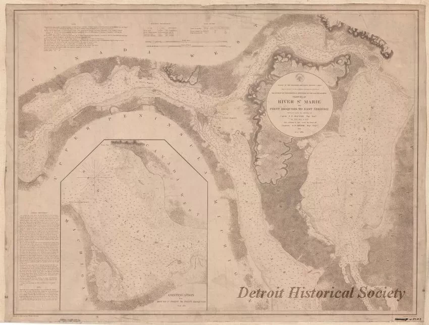 Chart, Navigational - Chart No. 1 of River Ste. Marie from
Point Iroquois to East Neebish