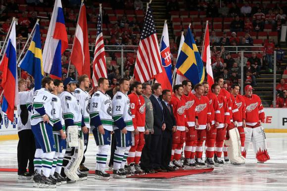 Detroit Red Wings vs. Vancouver Canucks at Joe Louis Arena